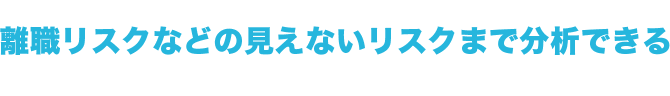 離職リスクなどの見えないリスクまで分析できる